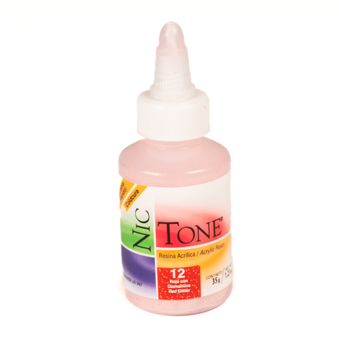 Acrilico Ortodoncia Nictone 35Gr #12 Rojo Diamantina