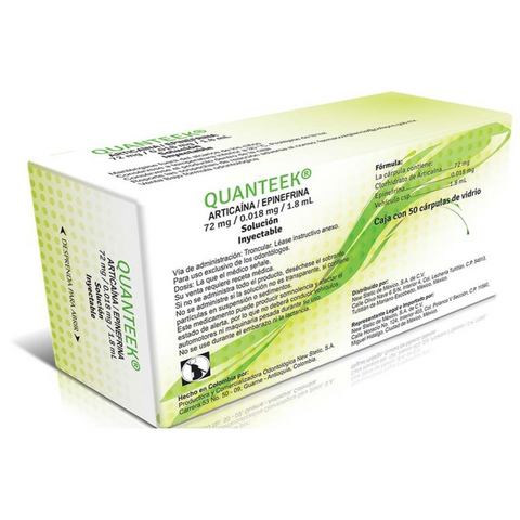 Anestesia New stetic Quanteek - vidrio -articaína c/ epinefrina 4% - c/50