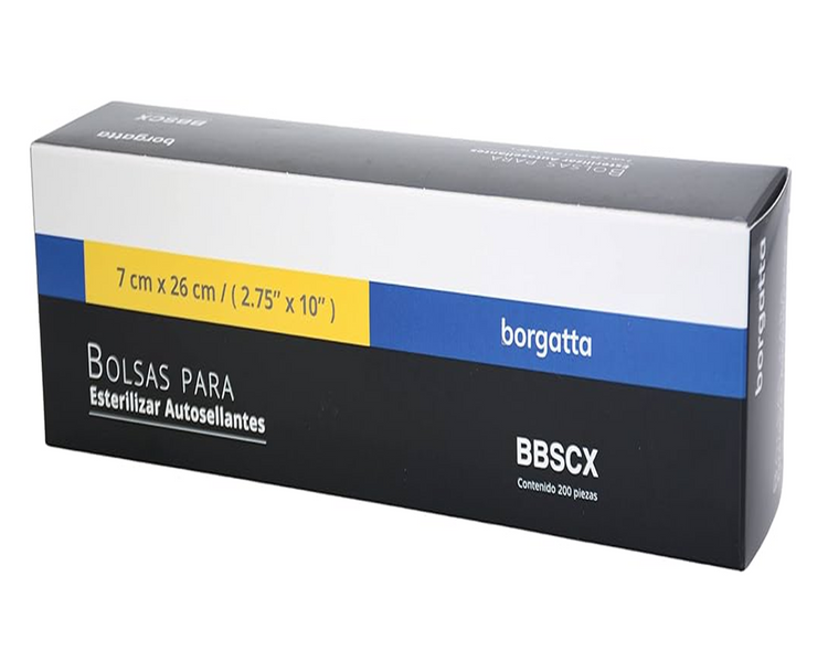 Bolsas p/esterilizar 7x26cm Borgatta
