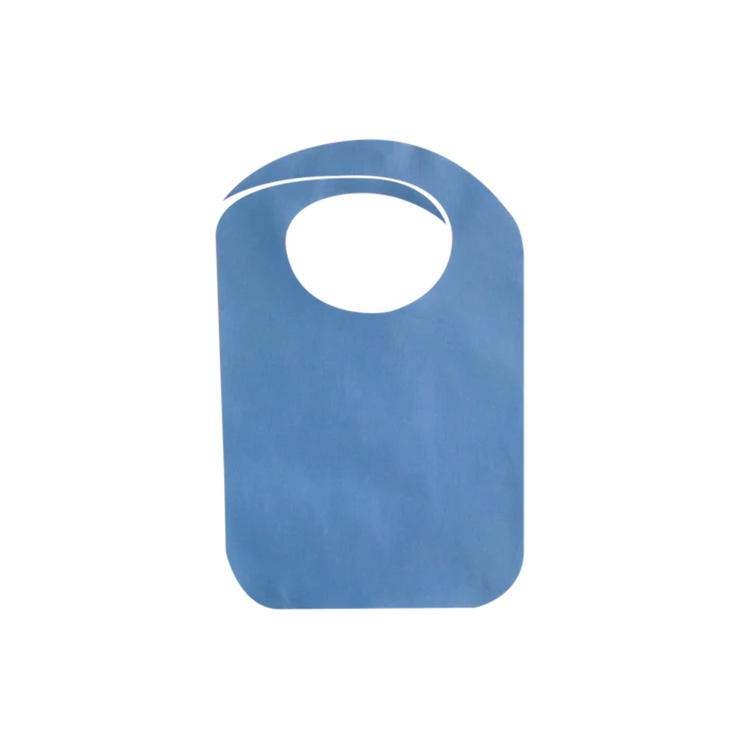 Babero Desechable Azul Paquete 50 Pz