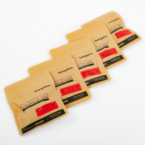 Elasticos Intraorales Latex Bolsa C/100 Ligas Intermaxilares