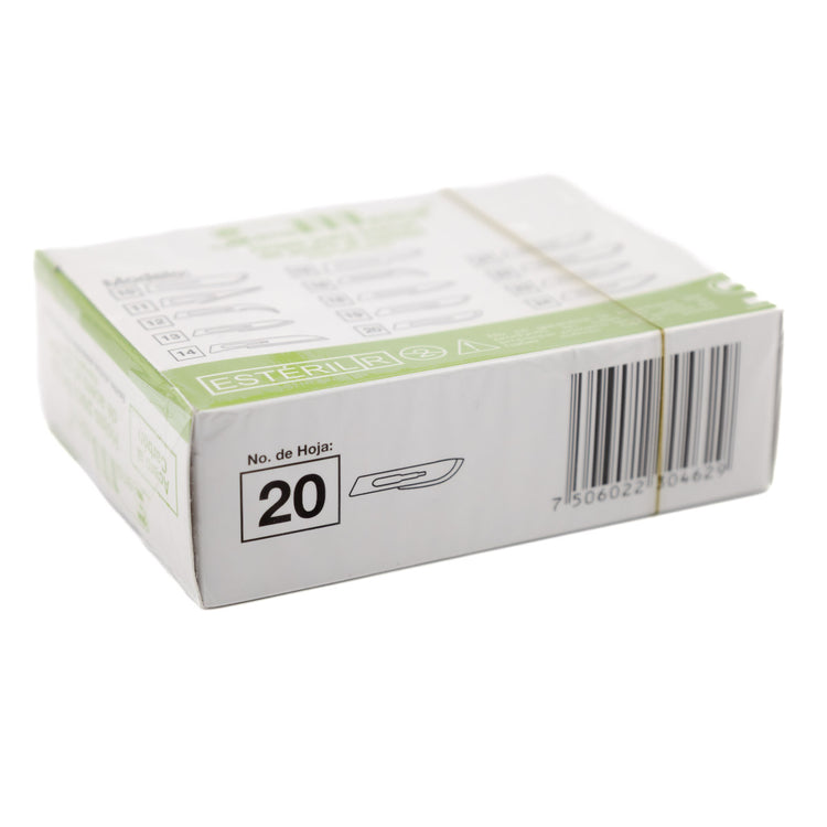 Hoja Bisturi #20 Sensimedical De Acero Al Carbon C/100