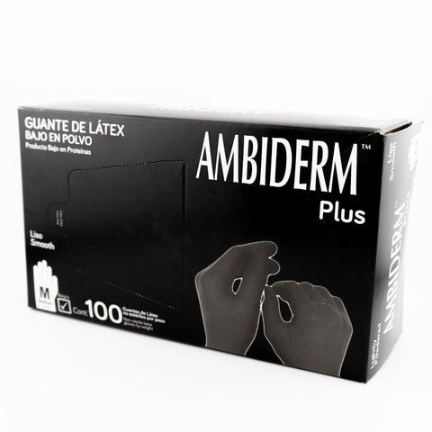 Guantes Plus Negro Mediano C/100 Ambiderm