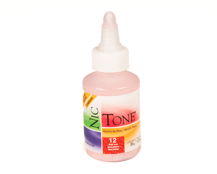 Acrilico Ortodoncia Nictone 35Gr #12 Rojo Diamantina