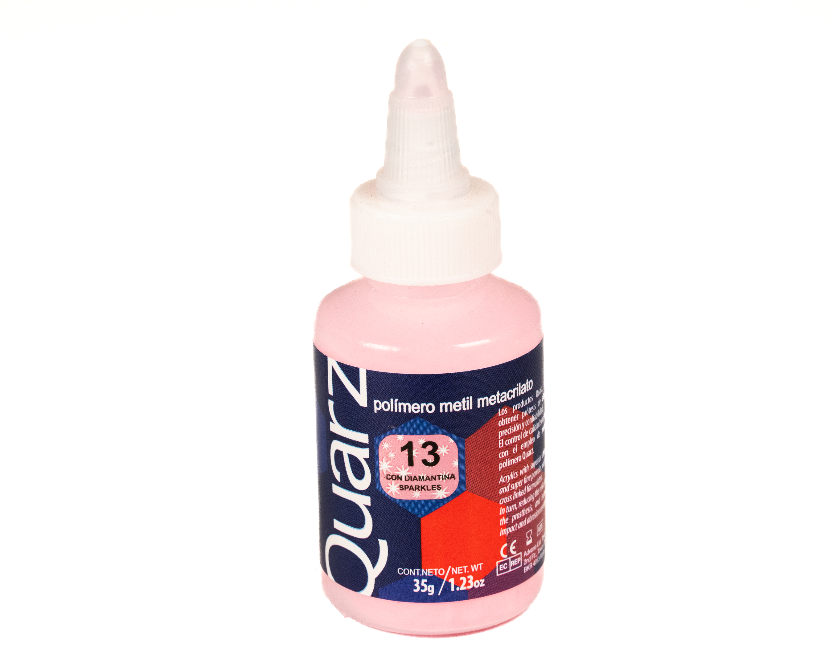 Acrilico Ortodoncia Quarz 35Gr 13 Rosa Con Diamantina