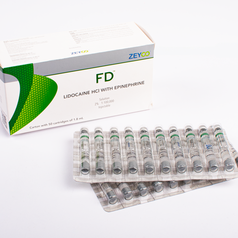 Anestesia Zeyco FD - vidrio - lidocaina c/ epinefrina 2% -c/50