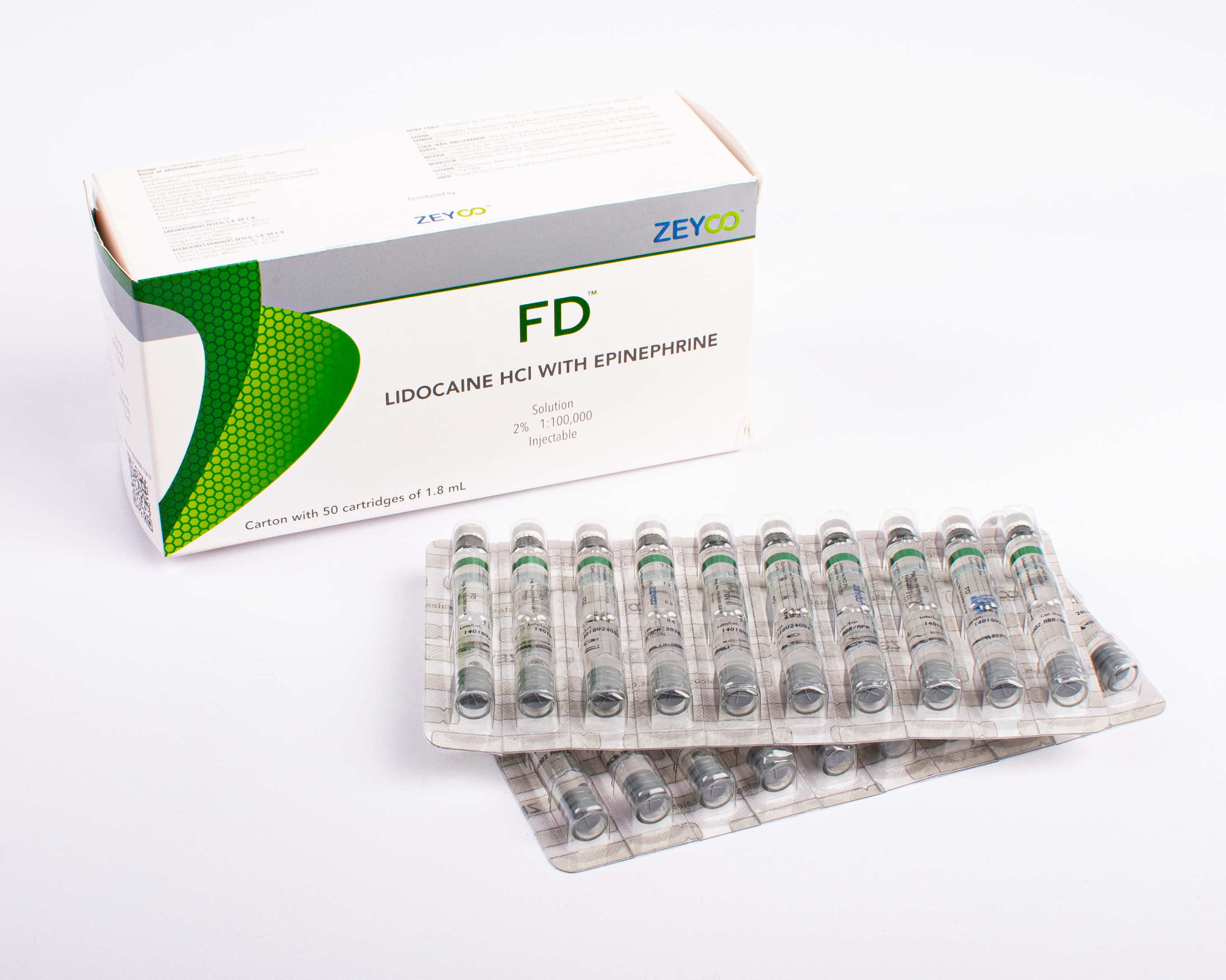 Anestesia Zeyco Fd - Vidrio - Lidocaina C/ Epinefrina 2%