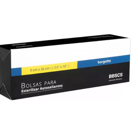 Bolsa p/esterilizar 9x26cm Borgatta