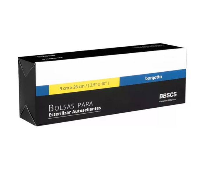 Bolsa p/esterilizar 9x26cm Borgatta