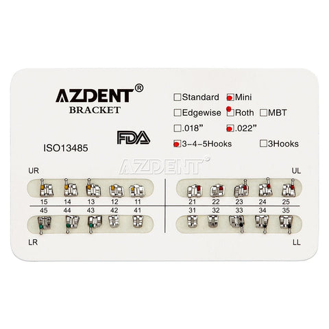 Brackets Metalicos Azdent Roth 022