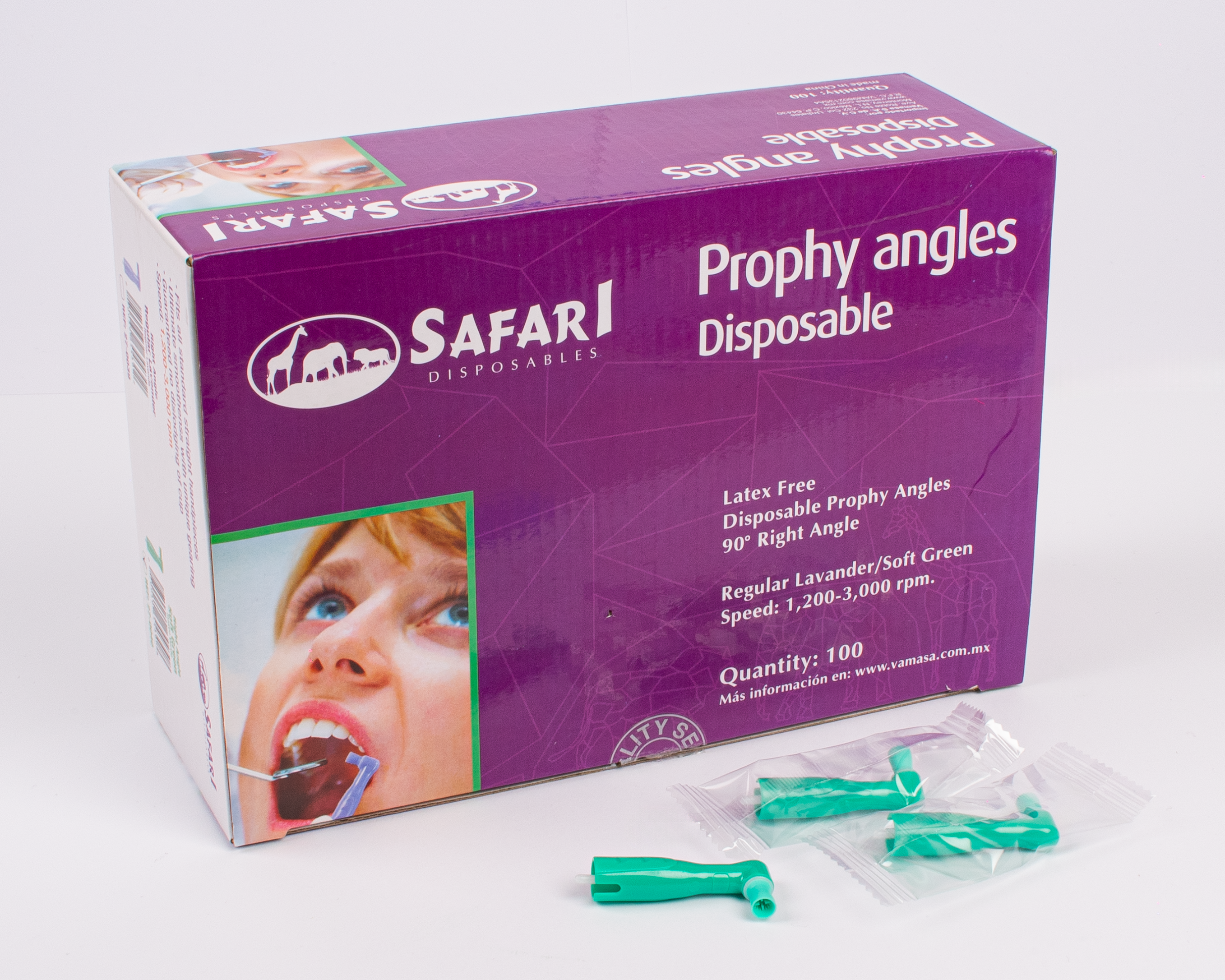 Contra Angulo Desechable Copa Suave Verde Safari Caja