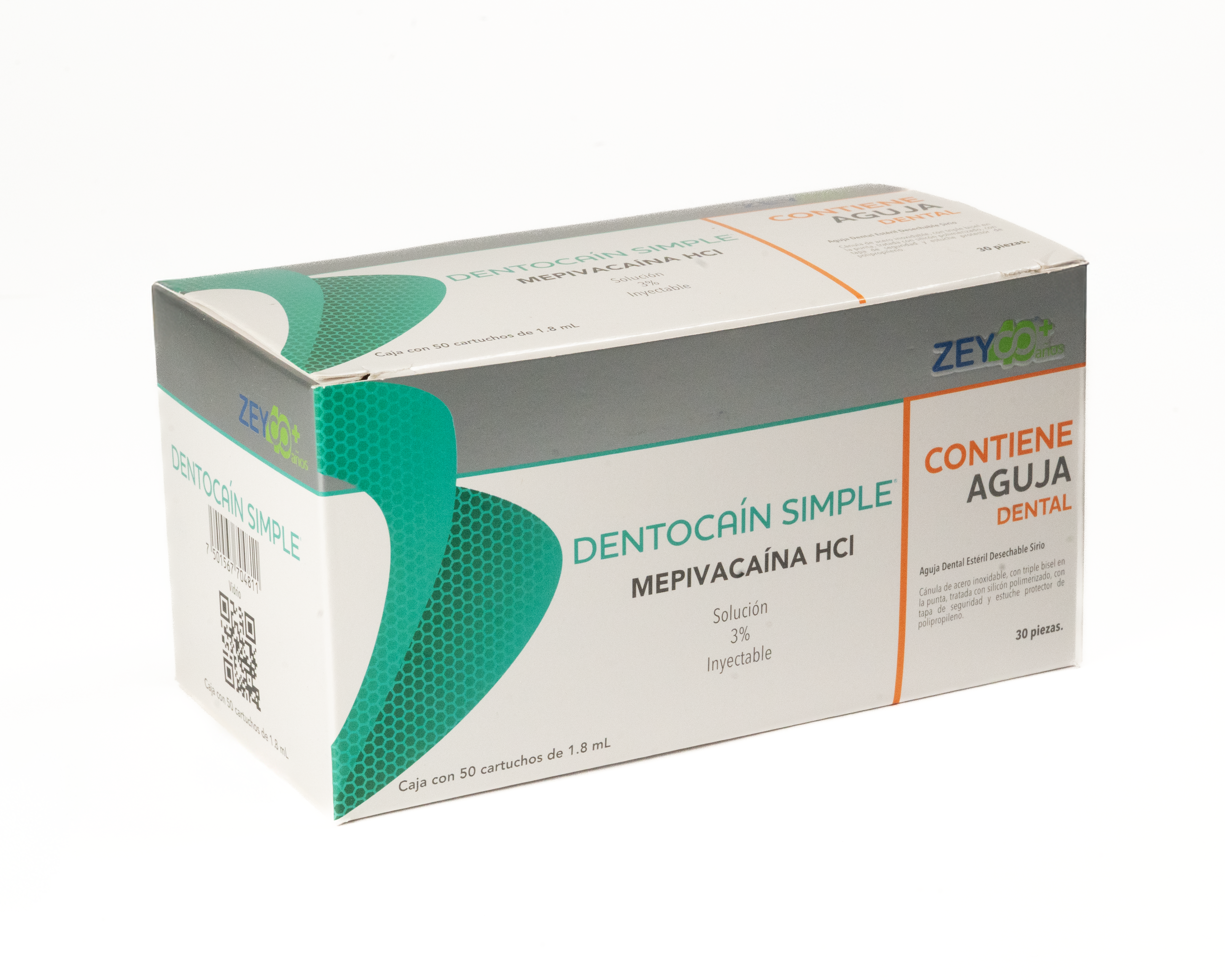 Anestesia Zeyco Dentocain - Vidrio - Mepivacaina 3%