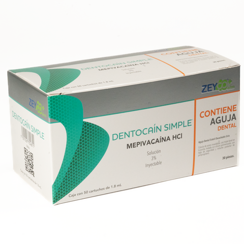 Anestesia Zeyco Dentocain - vidrio - mepivacaina 3% - c/50