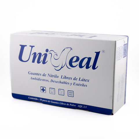Guante esteril nitrilo M uniseal