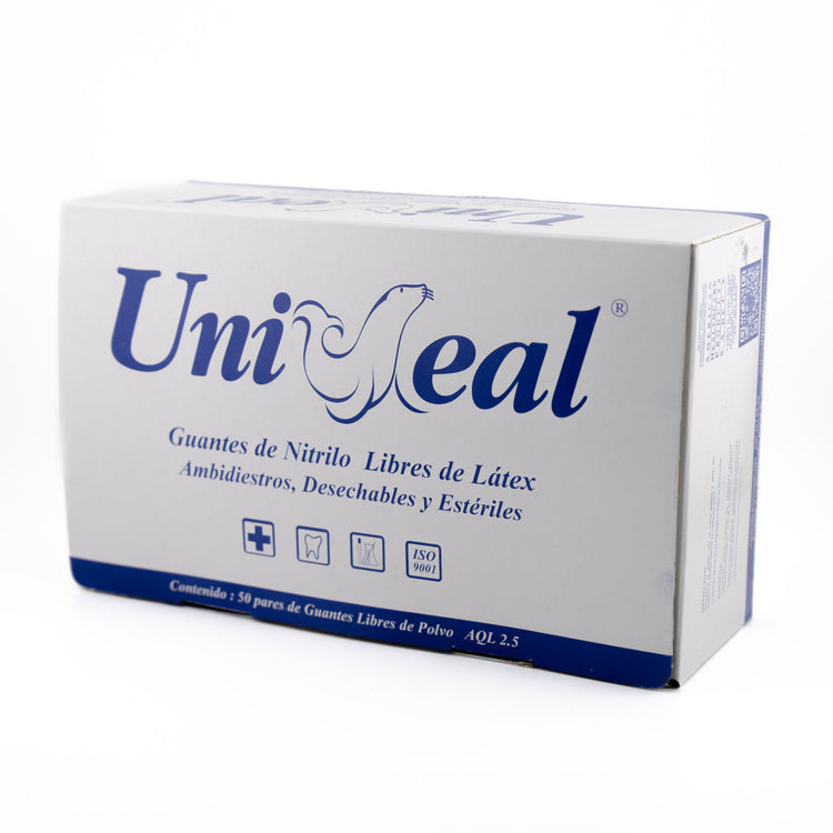 Guante esteril nitrilo M uniseal