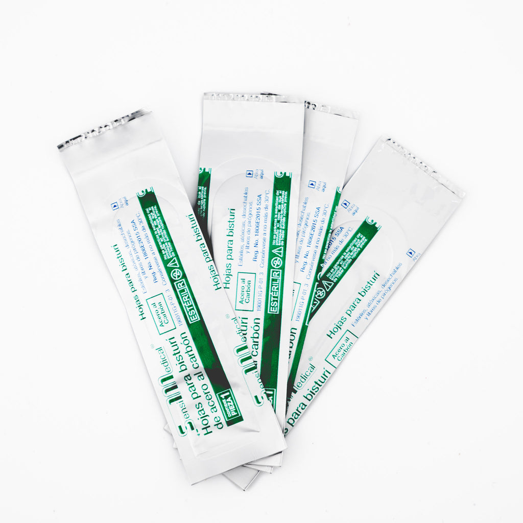 Hoja De Bisturi #12 Sensimedical De Acero Al Carbon Pz