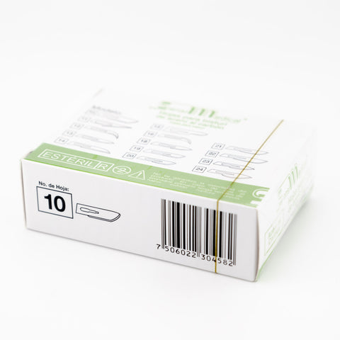 Hoja Bisturi #10 Sensimedical de acero al carbon C/100