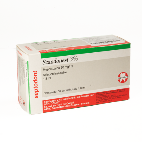 Anestesia Septodont Scandonest - mepivacaina 3% - c/50