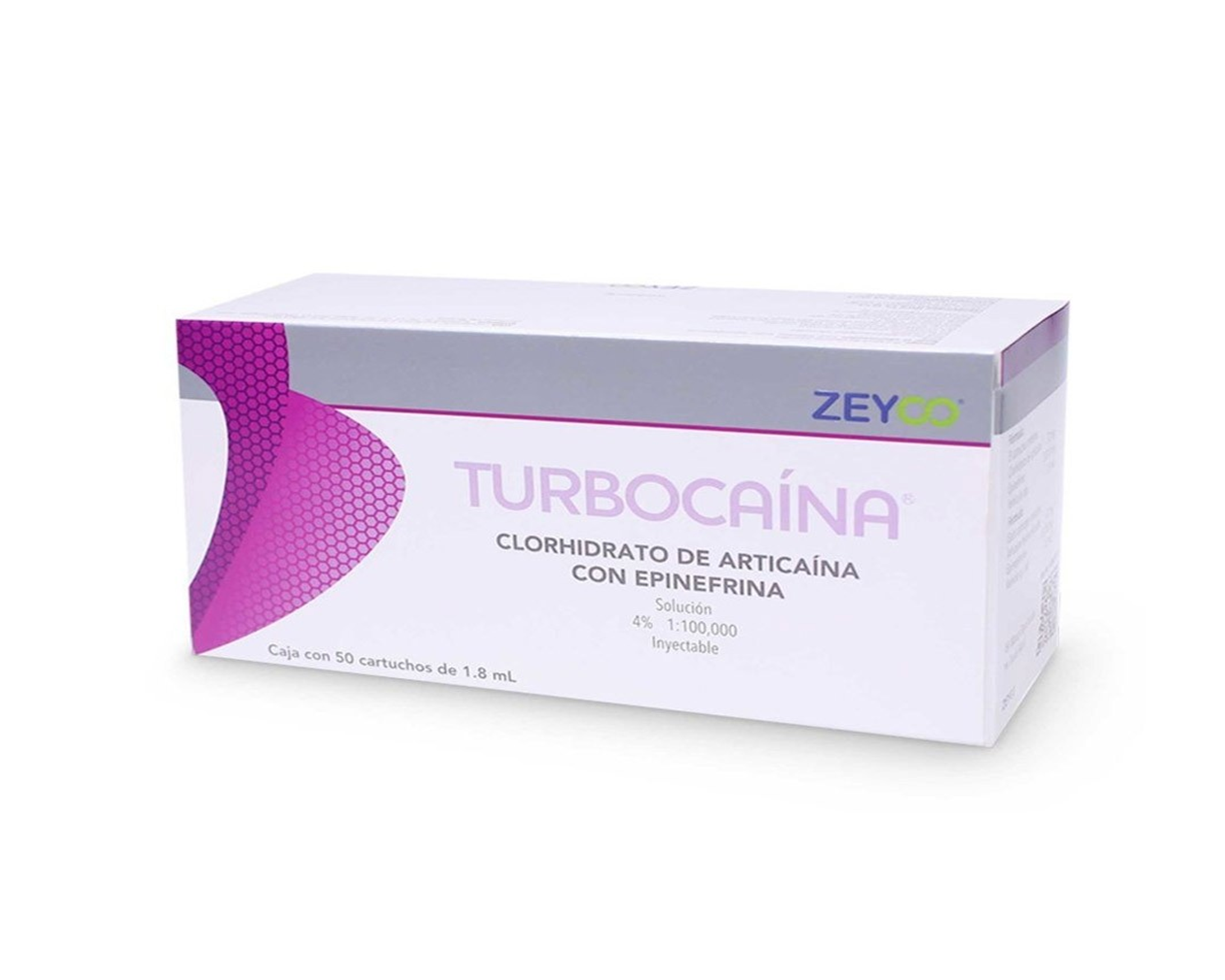 Anestesia Zeyco Turbocaina - Vidrio - Articaina C/Epinefrina 4%