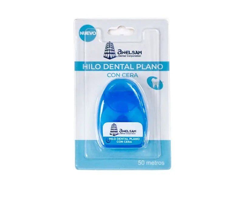 Hilo Dental Plano Con Cera 50 Mts